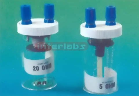 RESISTANCE COILS, IN CYLINDRICAL TRANSPARENT CASE